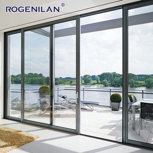 <span class=keywords><strong>Porte</strong></span> coulissante <span class=keywords><strong>en</strong></span> aluminium sur mesure Rogenilan à 3 rails, double vitrage trempé avec moustiquaire - Product Image 1