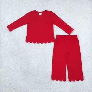 Pijamas de Algodón Orgánico con Estampado para Niñas Pequeñas, Diseño Festivo, Suaves y Cómodos, Venta al Por Mayor, Ropa Linda - Product Image 1