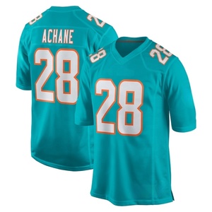 Vente en gros de maillots de football américain brodés pour hommes, Miami Dolphins Achane, 10 Jacob Rodriguez, <span class=keywords><strong>2</strong></span> Malik Willis, uniforme de football - Product Image 5