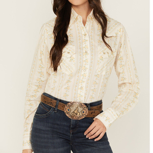 Nuova Collezione 2026: Camicia Western da <span class=keywords><strong>Donna</strong></span> di Alta Qualità, Design Retrò Rodeo, Stampa con Maniche Lunghe e Bottoni a Pressione con Perle - Product Image 2