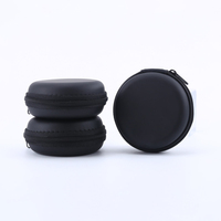 Étui portable pour écouteurs, coque rigide en EVA, sac de rangement pour câble de données USB, organisateur de forme ronde, pochette à fermeture éclair pour pièces de monnaie