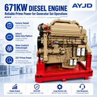 Moteur diesel en ligne 6 cylindres 4 temps refroidi par eau KTA19-G6A 671KW fiable pour groupes électrogènes (fonctionnement principal)