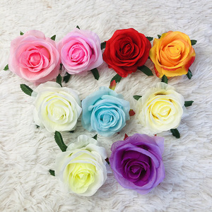 Roses en soie 9cm, têtes de roses artificielles pour décorations murales de mariage, artisanat DIY - Product Image 3