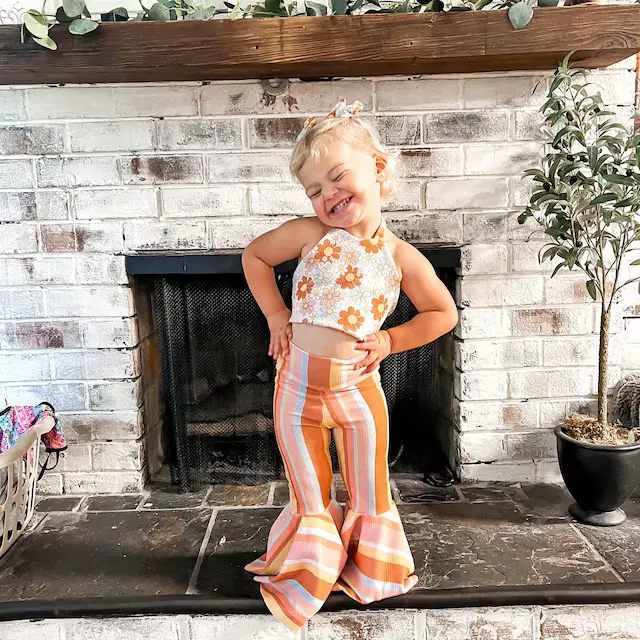 Conjuntos de ropa Hippie de tres piezas para niños, ropa de estilo bohemio con campana y top halter