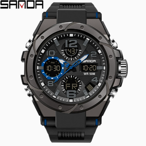 New SANDA 739 Men's Dual Display Digital Sport Wristwatch Wate - Product Image 1