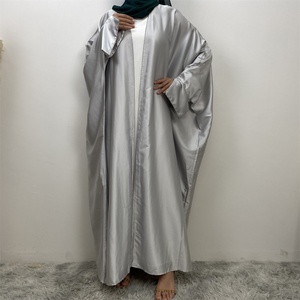 1427# Gorgeously Ladies Latest <b>Abaya</b> Sparkle Diamond Split Sleeves Smooth Satin Elegant Muslim Open <b>Abaya</b> - Product Image 4
