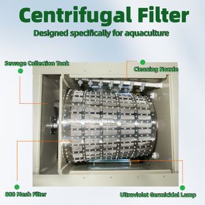 Filtre <span class=keywords><strong>à</strong></span> Tambour Rotatif Tout-en-un pour Aquaculture RAS, Boîte en Acier Inoxydable 100m³ pour Bassin Piscicole - Product Image 3