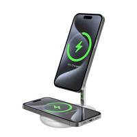 Soporte multifuncional para teléfono móvil, escritorio, carga inalámbrica, soporte magnético para teléfono, cargador tipo C para iPhones 16 pro Max