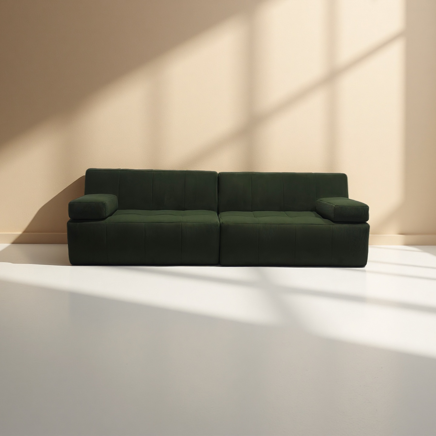 Three people - dark green