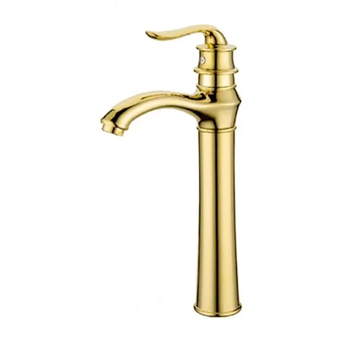 Hochwertige Wasser kontrolle Golden Bathroom Tap Gold Waschbecken Wasserhahn