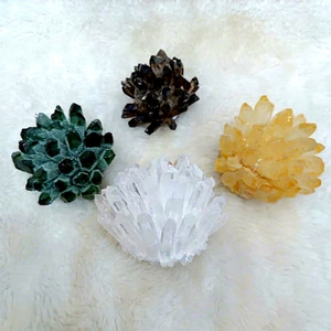 All multi color <b>crystal</b> stone <b>cluster</b> <b>Crystal</b> Quartz <b>Cluster</b> Flower Shape Decorative Stone Collection Home Decoration Polished - Product Image 1