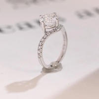 Bague de fiançailles en or blanc massif 10K/14K/18K avec diamant de laboratoire cultivé sur mesure, taille ronde 2 carats, double sangle pavée, certifiée IGI CVD/HPHT VVS