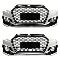 Kit de Parachoques Delantero Estilo RS3 para Audi A3 S3 8V.5 2017-2020, Rejilla de Panal de Abeja, Agujeros Preperforados para ACC