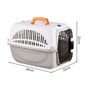 Tas Pengangkut Hewan Peliharaan Kucing & Anjing, Kandang Hewan Kecil Bernapas dengan Rangka Besi, Penutup Kancing, Baki Plastik, Portabel untuk Luar Ruangan - Product Image 2