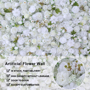 Suave decoración de boda pared Floral 3D enrollable tela colgante trasero marfil Rosa Pared de flores artificiales para escenario de boda - Product Image 2