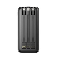 Batterie externe sans fil intelligente personnalisée 10000 mah, charge rapide, chargeur portable sans fil haute puissance avec câble intégré