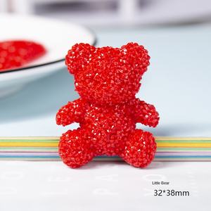 DIY teléfono caso resina encantos accesorios estrella <span class=keywords><strong>rojo</strong></span> completo caramelo Rhinestone oso flor Decoración - Product Image 6