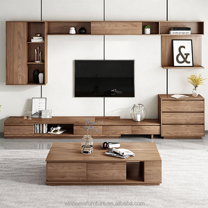 Meuble <span class=keywords><strong>TV</strong></span> moderne en bois avec base flottante et éclairage LED, unité <span class=keywords><strong>TV</strong></span> pour le salon, meuble <span class=keywords><strong>TV</strong></span> mural, meubles de salon - Product Image 5