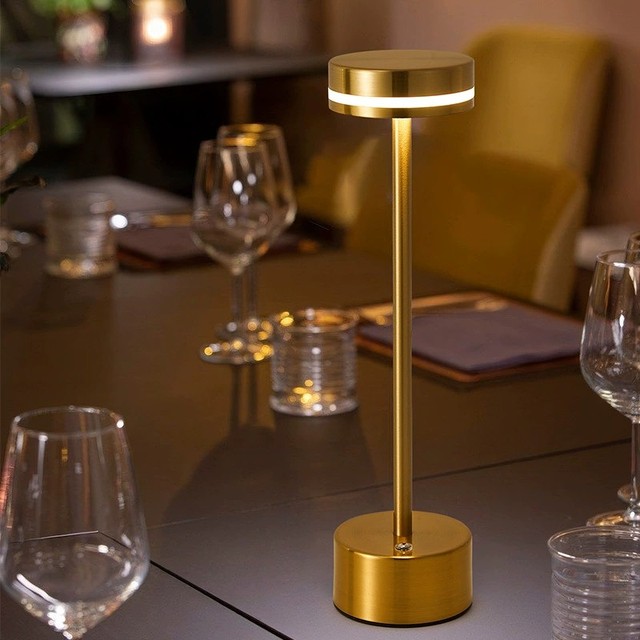 Modern Portable LED Table Lamp Rechargeable Cordless USB Charging Battery Dimmable Touch Sensor Aluminum Bedside Wedding Lamp