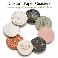 Sous-verres en papier absorbant personnalisés pour bars et hôtels, en pâte de bois, carrés et ronds, vente en gros pour fournisseurs