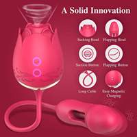 Frauen Rose Form Silikon Dildo Vibrator 3-in-1 weibliche Klitoris saugen stimulieren Kitzler Mastur bator Sexspielzeug