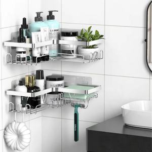 Organizador de Ducha Adhesivo con Ganchos, Estante para Ducha, Paquete de 2 Estantes - Product Image 4