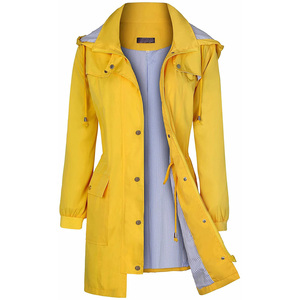 Imperméable coupe-vent pour femme, imperméable, léger, Trench-coat à capuche pour l'extérieur - Product Image 6