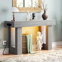 Meubles de salon, table d'entrée de 47 pouces avec lumière à capteur, table console moderne en pin massif pour appartement, villa