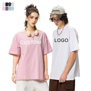 T-shirt Homme Oversize en Coton Sorona Lourd Style Urbain Col Rond Uni Personnalisable Logo Respirant Sportif - Product Image 1