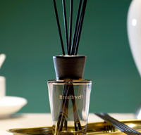 Diffuseur de parfum d'ambiance de luxe pour hôtel, sans flamme, à bâtonnets, en verre cylindrique, pour la maison, avec huiles essentielles, ensemble de parfums