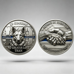 Pièce commémorative K9 pour chiens : Défi, Fidélité, Courage, Gardien – Cadeau pour les amoureux des chiens, pièce de collection - Product Image 2