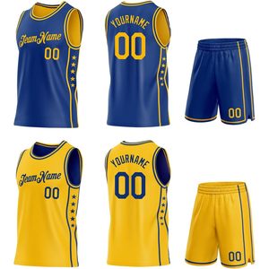 Conjunto de camiseta de baloncesto reversible personalizada, uniformes de equipo transpirables sublimados unisex para adultos con nombre y número, cuello redondo de 340 g/m² - Product Image 1