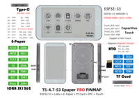 [Personnalisé en gros] Carte de développement e-Paper LILYGO T5-4.7-S3 PRO avec cœur ESP32-S3, écran 4,7 pouces 16 niveaux de gris, prise en charge LoRa/WiFi/Bluetooth 5.0