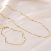 Ensemble collier et bracelet plaqué or fini en gros, chaîne à perles à clipser, bijoux unisexe DIY, accessoires haut de gamme