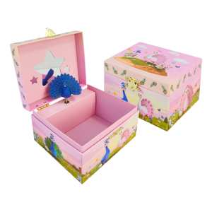 Custom Rotating Paper Music Box with Peacock Doll for Eco-Friendly Jewelry Storage &amp; Gift for Girls - Product Image 2