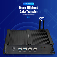 KINGDEL PC Mini Industri i7 8GB+128GB SSD 6COM RS232 Dual LAN 2HD 4USB3.0 4*USB2.0 Host Kontrol Portabel Tanpa Kipas