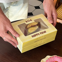 Boîtes de boulangerie en carton blanc biodégradable, écologiques et recyclables, sur mesure, avec fenêtre pour l'emballage des muffins et des beignets