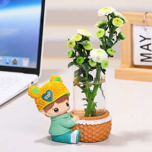 Juego de Jarrones de Resina con Diseño de Muñecos de Dibujos Animados, Lindos Porta Plantas Acuáticas para Parejas, Decoración para el Hogar y la Oficina, Regalo para Niños y Adultos - Product Image 3