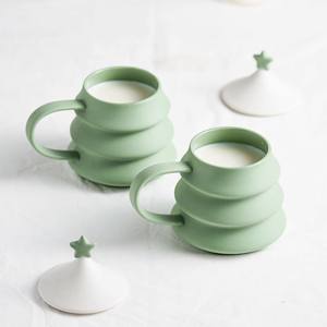 Taza de árbol de Navidad de cerámica blanca, taza <span class=keywords><strong>para</strong></span> beber té y café con forma de pino 3D, regalo barato <span class=keywords><strong>para</strong></span> Navidad - Product Image 6