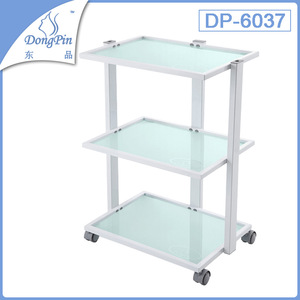 Dongpin Beauty Three Layer Tempered Glass Storage <b>Cart</b> With Wheels For Salon Use - Product Image 4