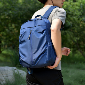 Sac à dos pliable Feisha pour ordinateur portable 16 pouces, usage quotidien, unisexe, bleu, gris, orange, vert, couleur unie - Product Image 1