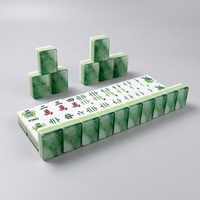 Ensemble de Mahjong Américain de Luxe Moderne Premium 160 Tuiles, Motif Eaux Émeraude, Acrylique Gravé, Écologique, Standard Professionnel