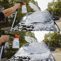 Pistolet à mousse basse pression pour jardin, pistolet à savon réglable pour lavage de voiture, Lance à mousse pour neige, pulvérisateur d'eau avec bouteille de 1l 32 oz