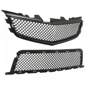 Grille avant supérieure et inférieure pour Cadillac CTS-V CTSV 2008-2014 - Peinte en noir - Product Image 5