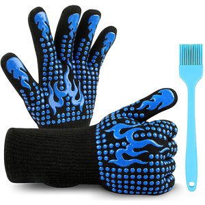500 ° <span class=keywords><strong>Guantes</strong></span> Resistentes al Calor de Aramida con Agarre de Silicona Antideslizante para Barbacoa, Horno, Protección Contra Fuego, <span class=keywords><strong>Guantes</strong></span> de Seguridad para el Trabajo - Product Image 1