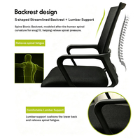 Chaise de bureau ergonomique moderne et confortable, pivotante, réglable en hauteur, avec support lombaire, pour le bureau et la maison