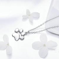 Collier pendentif en acier inoxydable 316L plaqué or 18 carats avec empreinte de patte de chien ou de chat, bijou commémoratif pour animaux de compagnie, pour femmes