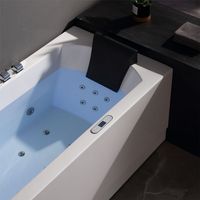 Baignoire Dewo Hotel Villa moderne en acrylique autoportante rectangulaire pour adultes, pour intérieur/extérieur, avec design walk-in 3 places