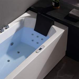 Baignoire <span class=keywords><strong>Jacuzzi</strong></span> Rectangulaire Moderne en Acrylique pour Adultes, Autoportante, Intérieur/<span class=keywords><strong>Extérieur</strong></span>, <span class=keywords><strong>3</strong></span> <span class=keywords><strong>Places</strong></span>, Utilisable comme Baignoire à Entraînement Facilité pour Salle de Bain d'Hôtel - Product Image 2