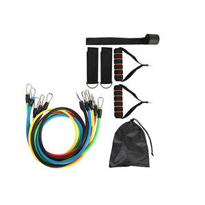 Kit de 11 Tubes de Résistance en Latex Naturel Portables avec Anneaux et Mousquetons pour Fitness, Camping et Entraînement en Extérieur (OEM) - Product Image 4